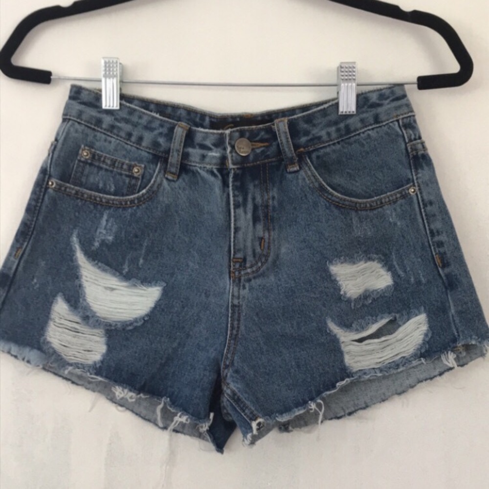 High waisted Jean cut off shorts